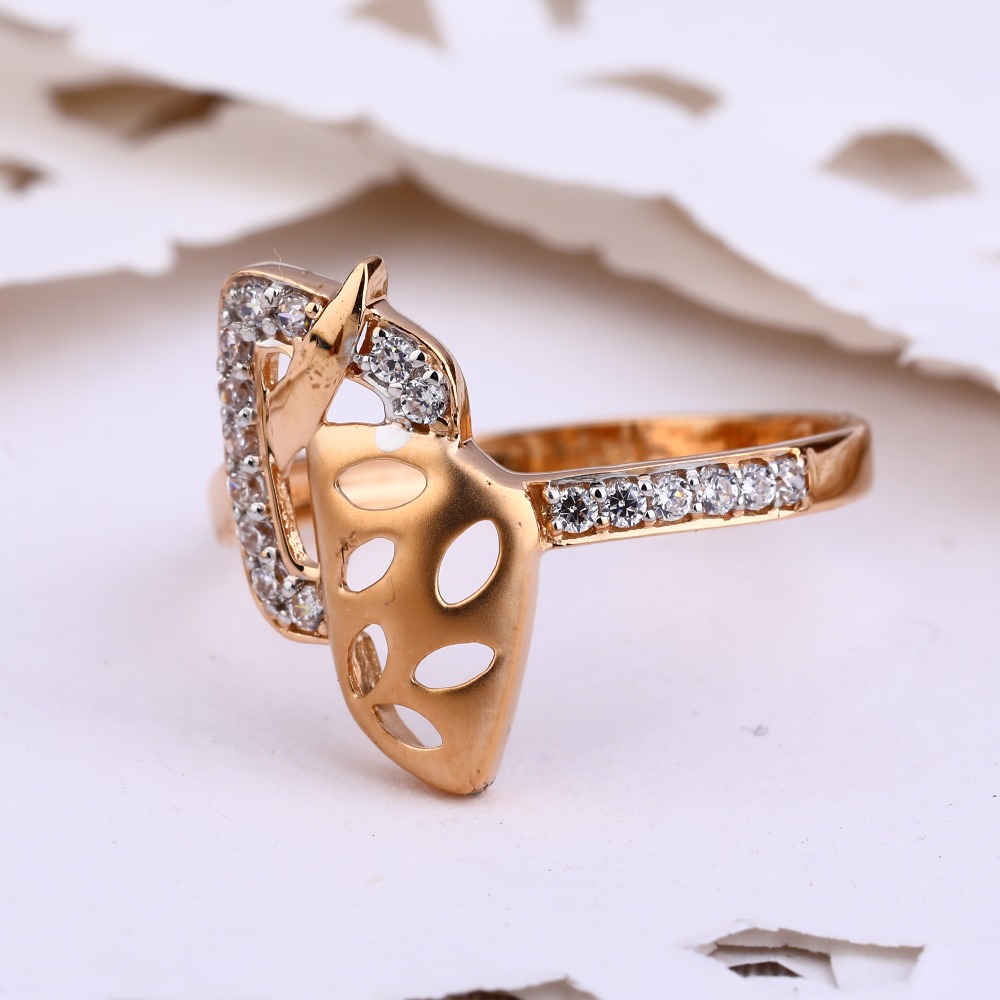 750 Rose Gold CZ fancy Women's Ring RLR590