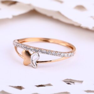 750 Rose Gold fancy Ladies Ring RLR582