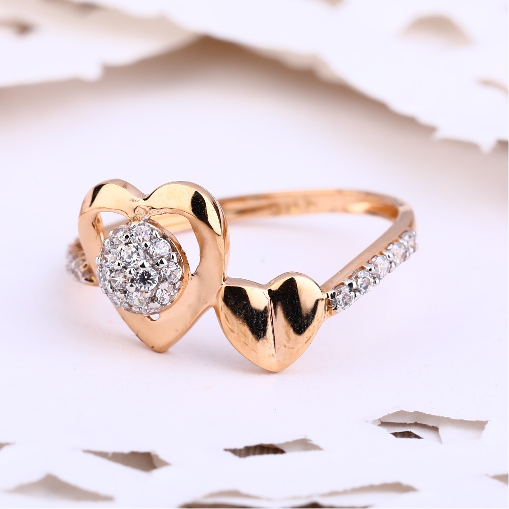 750 Rose Gold  Designer Ladies Ring RLR579