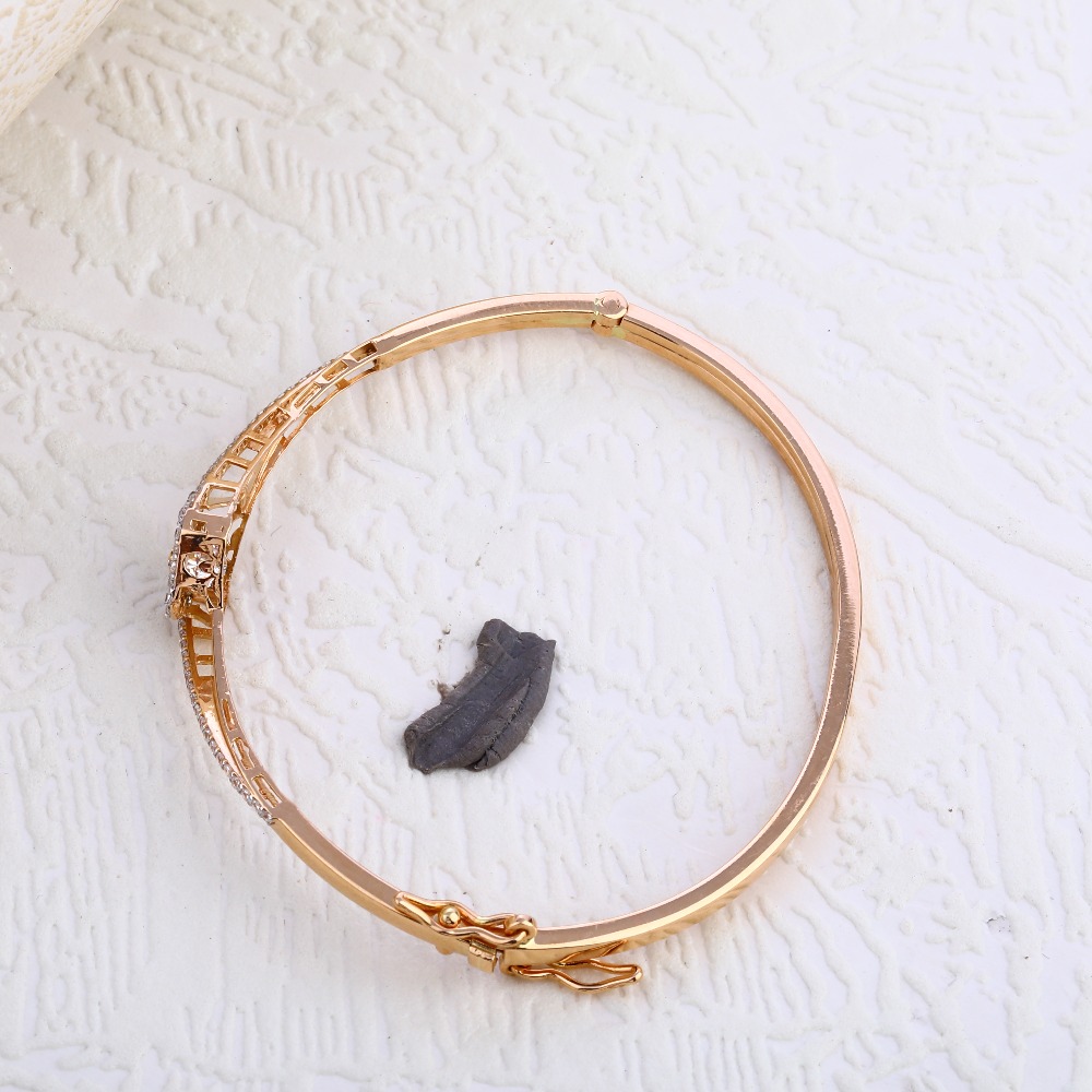 18KT Rose Gold Delicate Ladies Bracelet Kada RLKB314 - Image 2