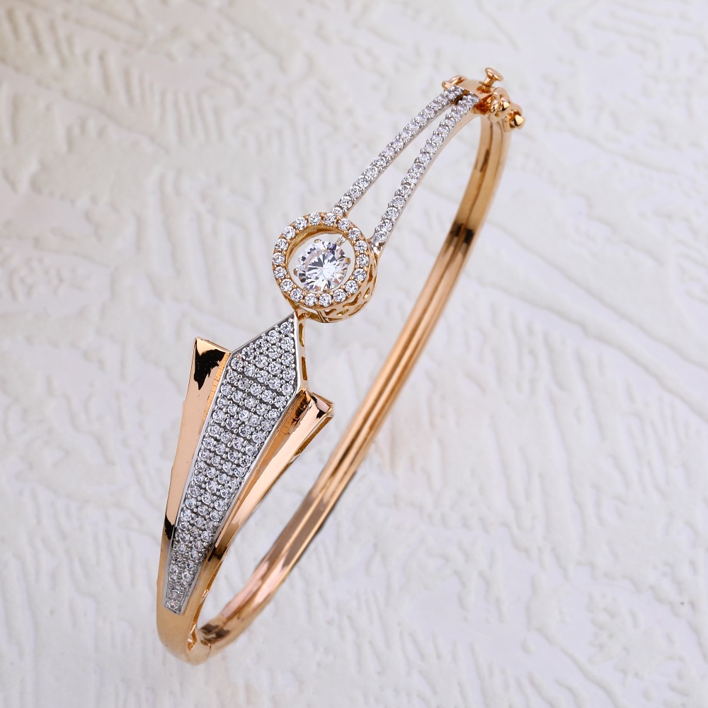 18KT Rose Gold CZ  fancy Women's  Kada RLKB308