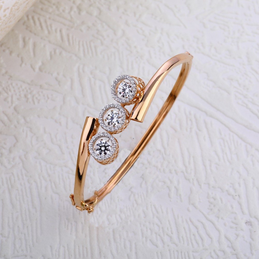 18KT Rose Gold CZ  exclusive Women's  Kada RLKB307