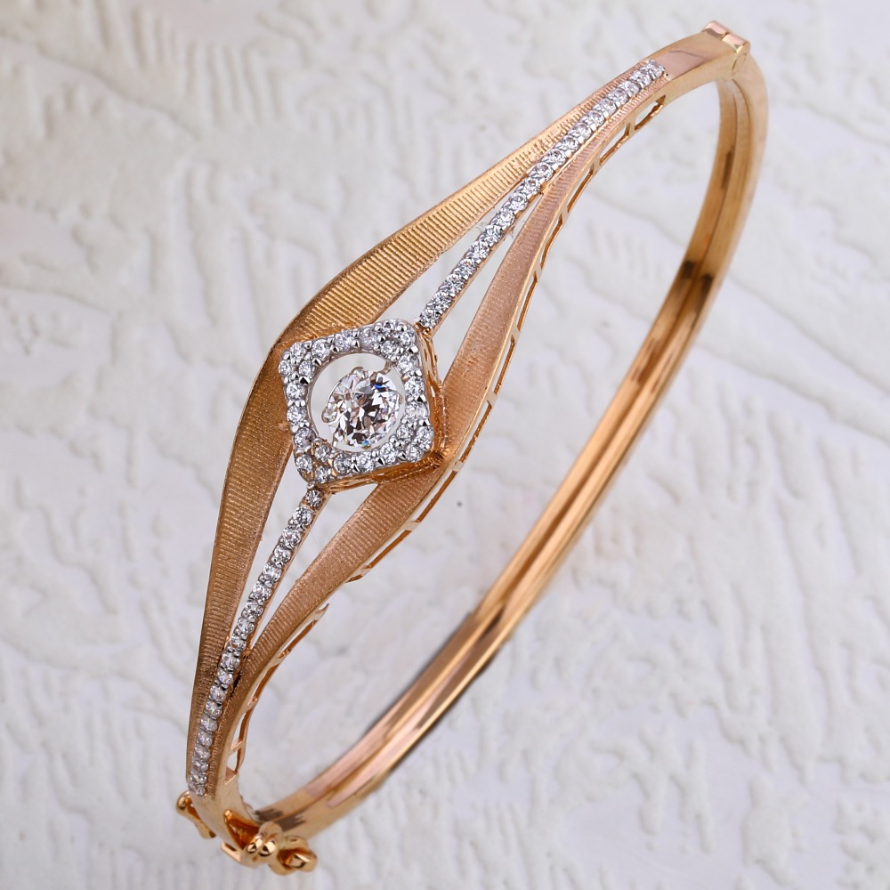 18KT Rose Gold CZ  Delicate Women's  Kada RLKB306