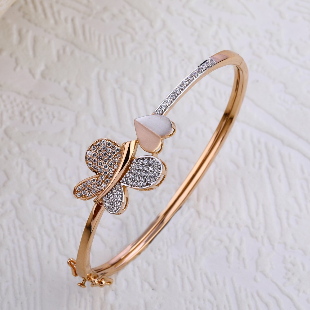18KT Rose Gold CZ  Classic Women's  Kada RLKB304