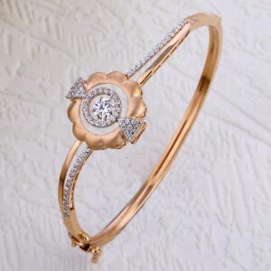 18KT Rose Gold Hallmark stylish  Kada Bracelet RLKB302