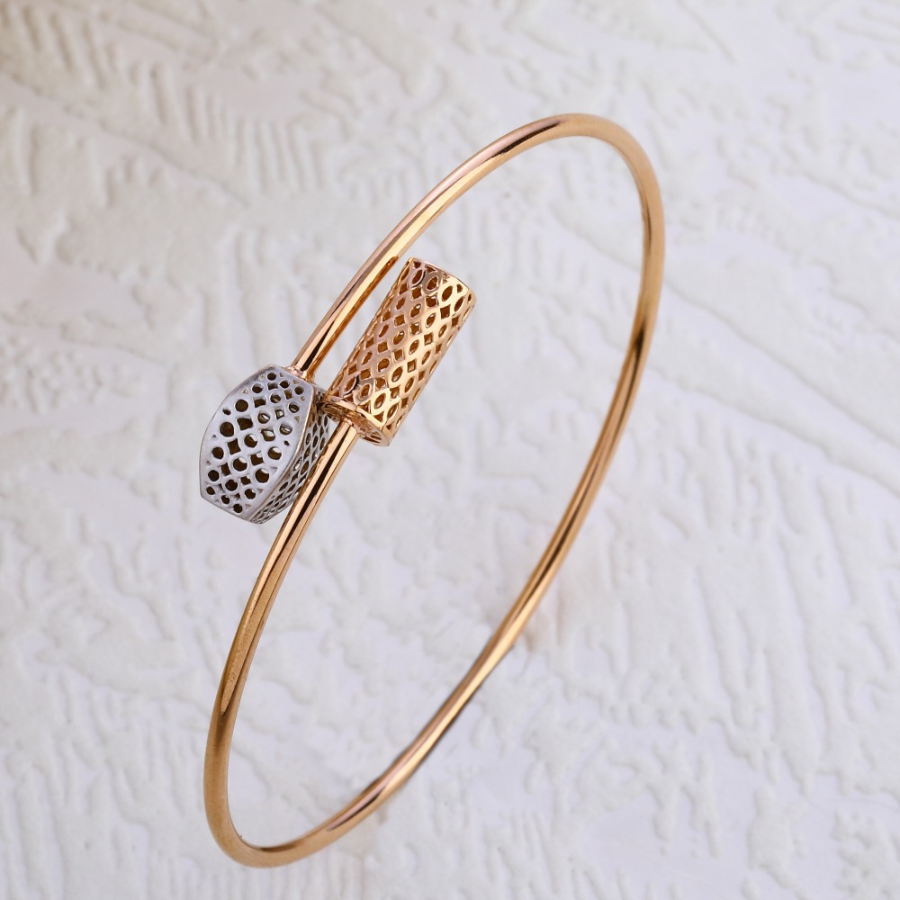 18KT Rose Gold Hallmark fancy Kada Bracelet RLKB300