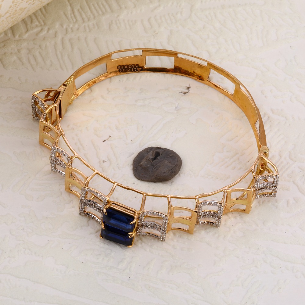 750 Rose Gold Delicate Hallmark Kada Bracelet RLKB282