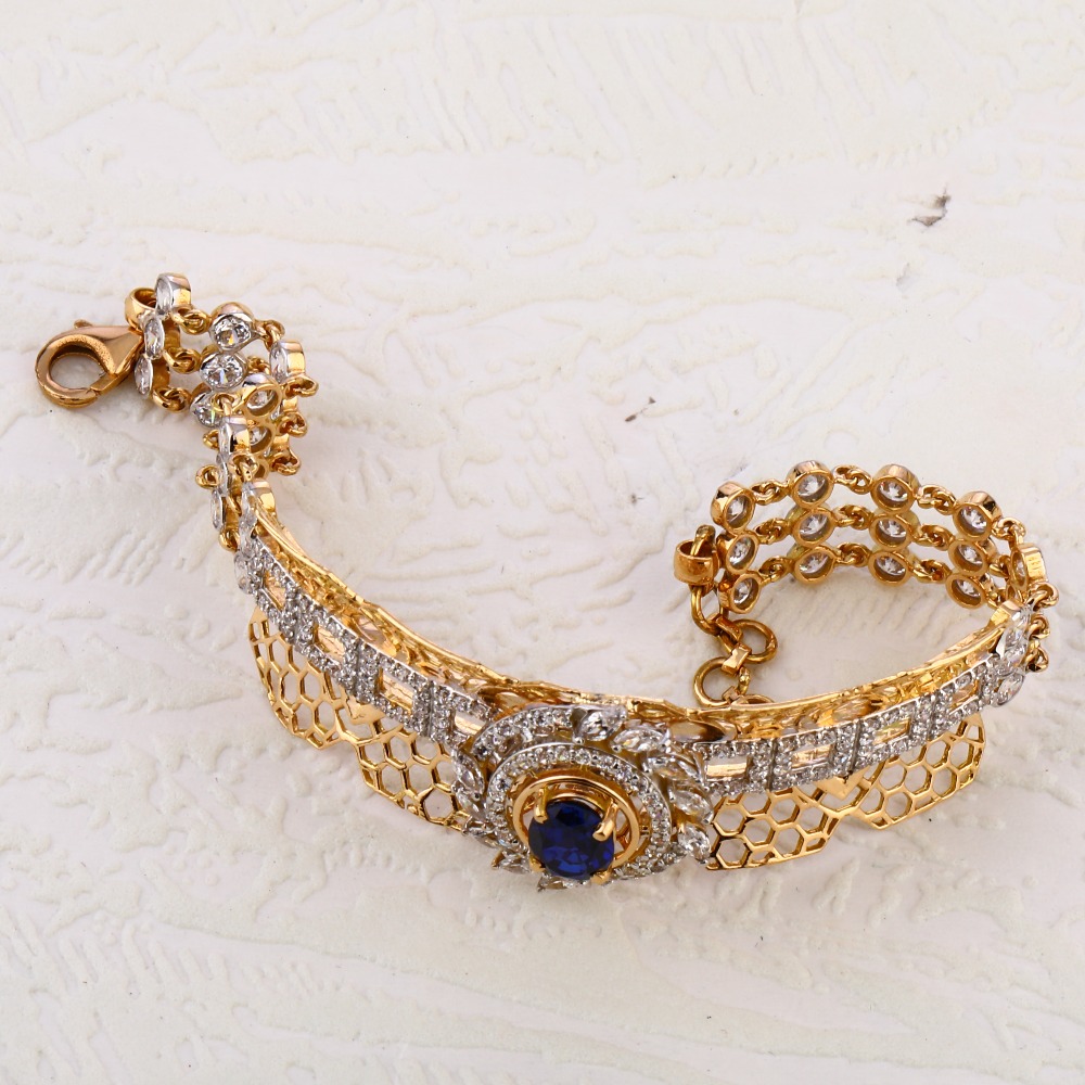 750 Rose Gold Fancy Ladies Kada Bracelet RLKB276 - Image 2