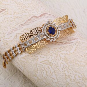 750 Rose Gold Fancy Ladies Kada Bracelet RLKB276