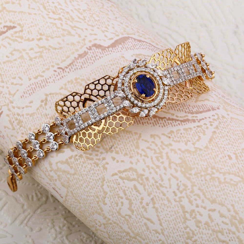 750 Rose Gold Fancy Ladies Kada Bracelet RLKB276