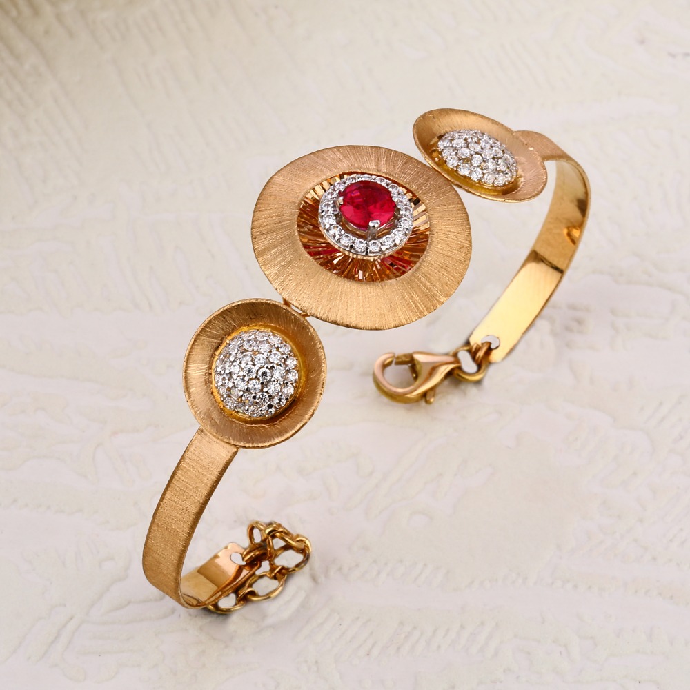 750 Rose Gold Designer Ladies Kada Bracelet RLKB273