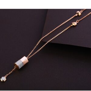 750 Rose Gold Classic Ladies Necklace Tanmaniya RTM326