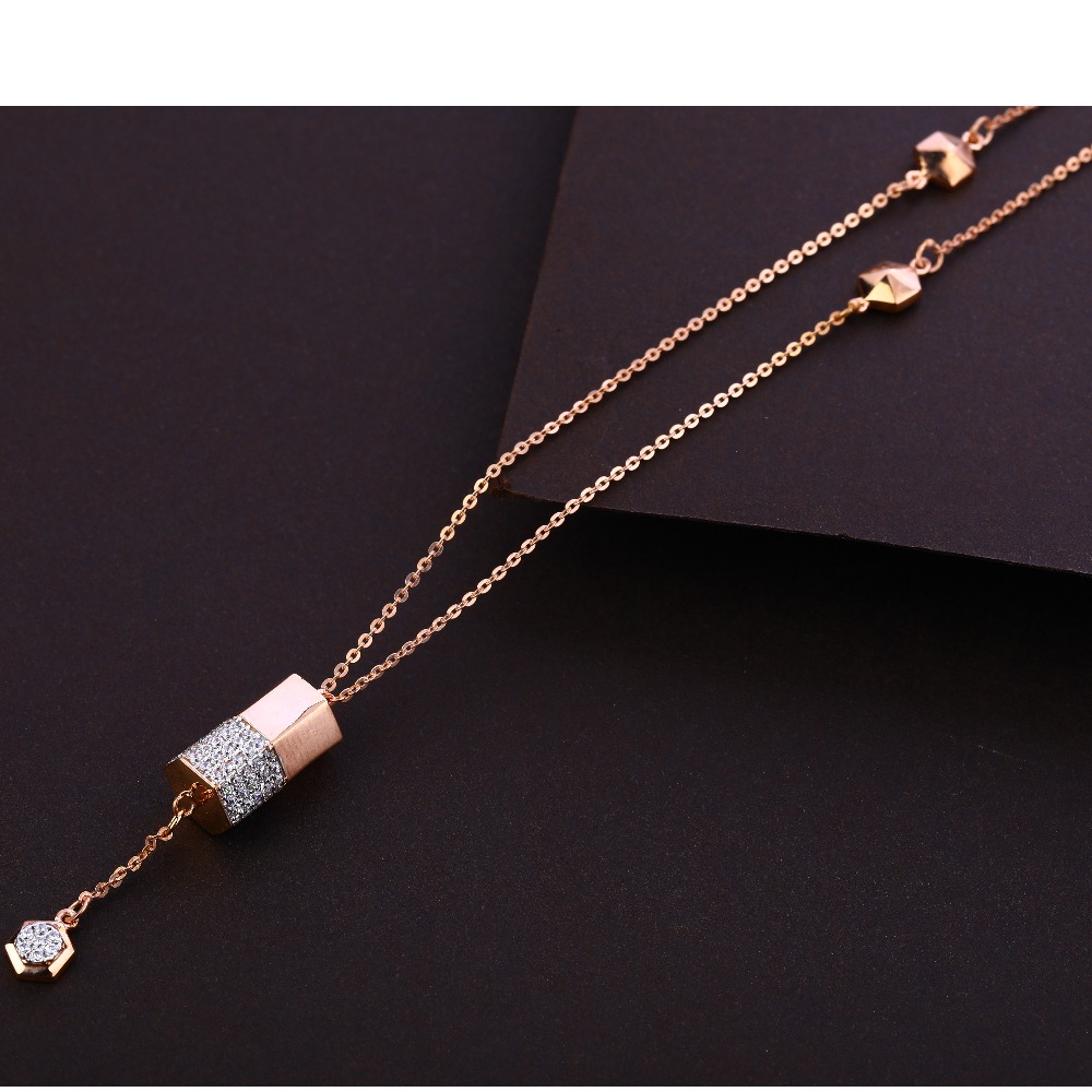 750 Rose Gold Classic Ladies Necklace Tanmaniya RTM326