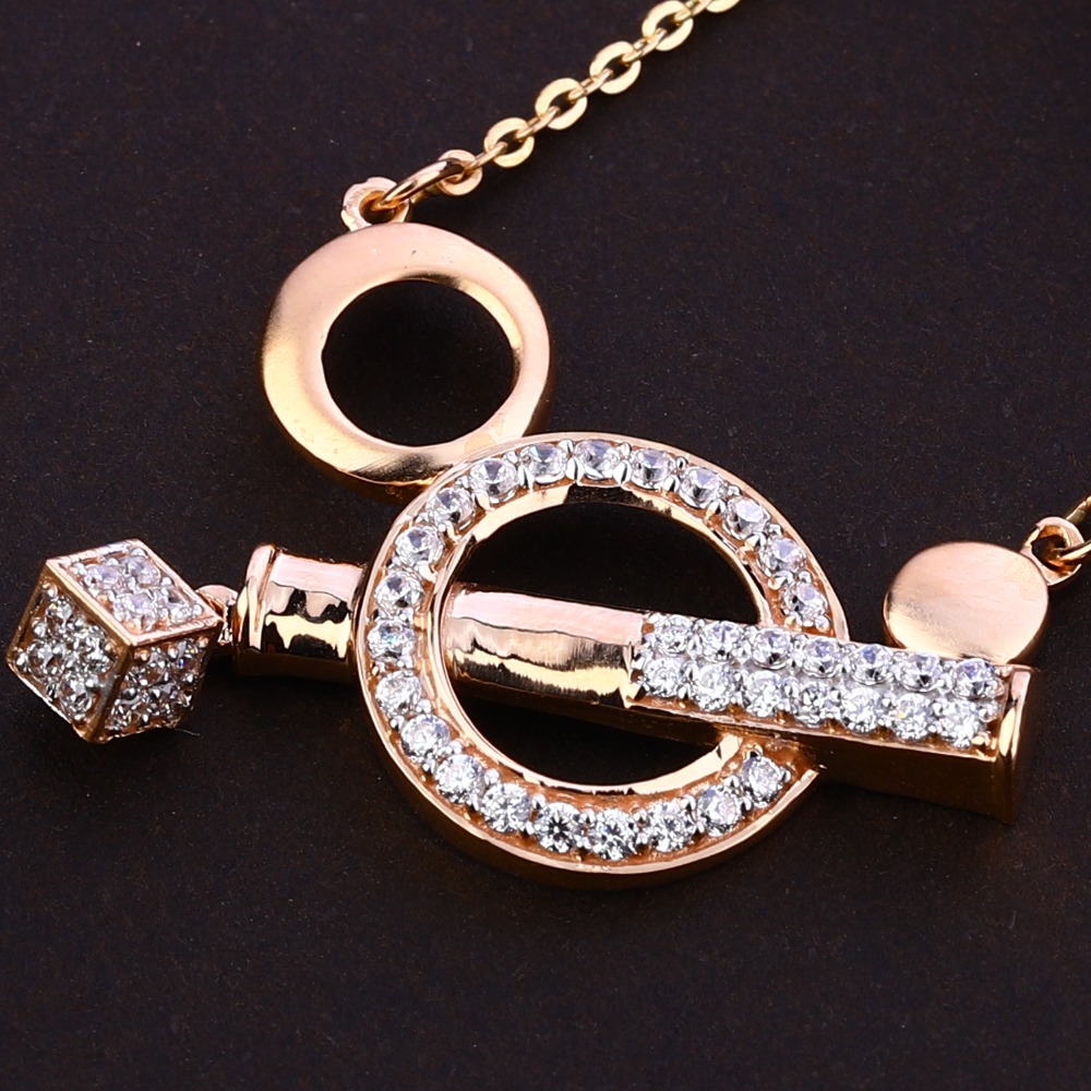 750 Rose Gold CZ Stylish Women's Tanmaniya RTM324 - Image 2