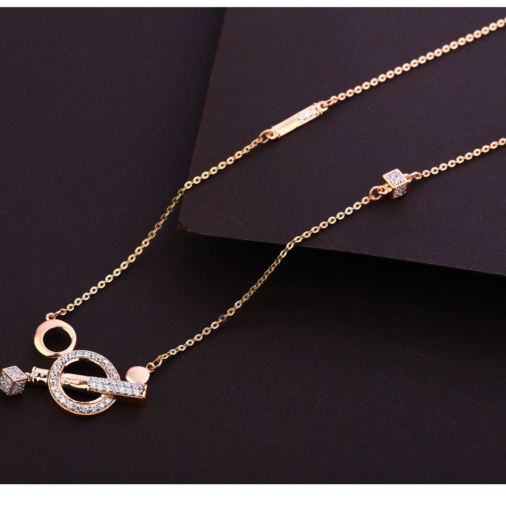 750 Rose Gold CZ  Stylish Women's Tanmaniya RTM324