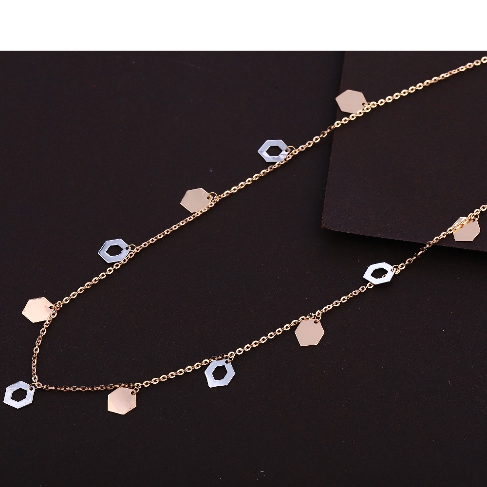 18kt Rose Gold CZ Fancy Necklace Tanmaniya RTM367