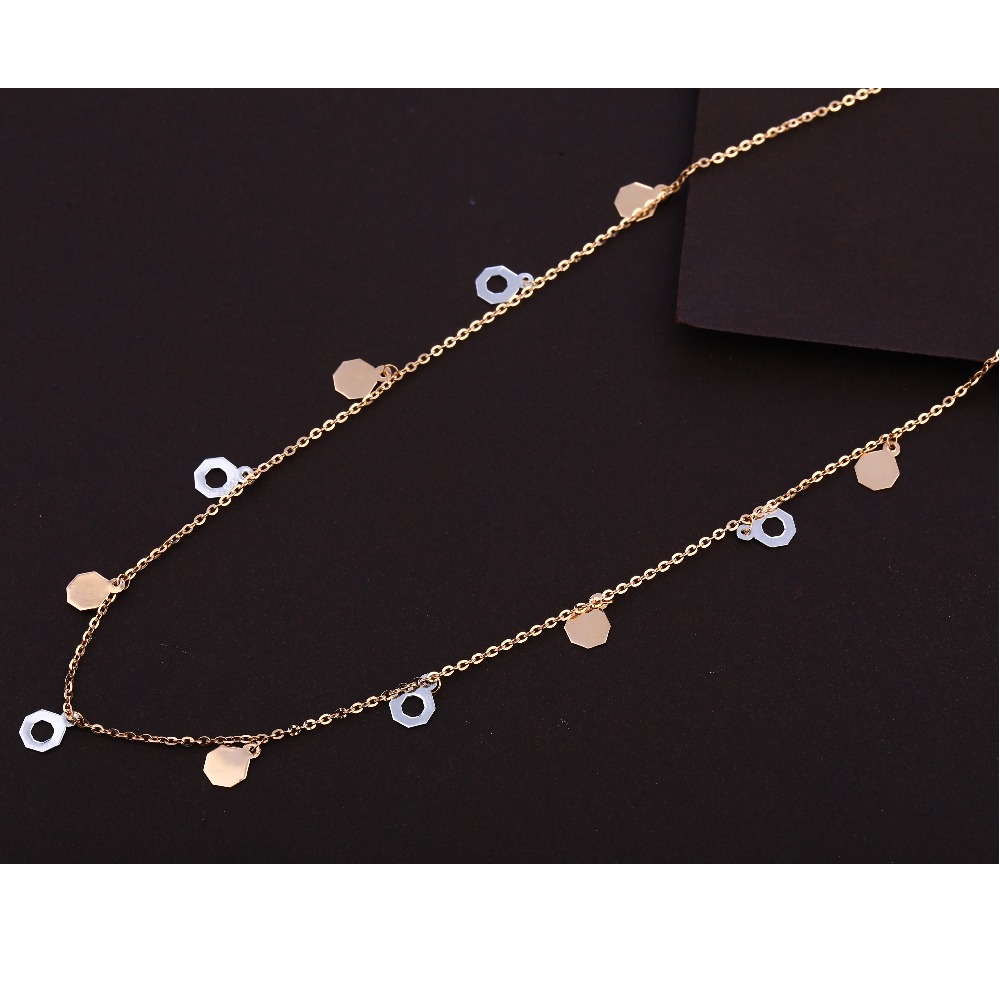 18kt Rose Gold Cz Designer Necklace Tanmaniya RTM364