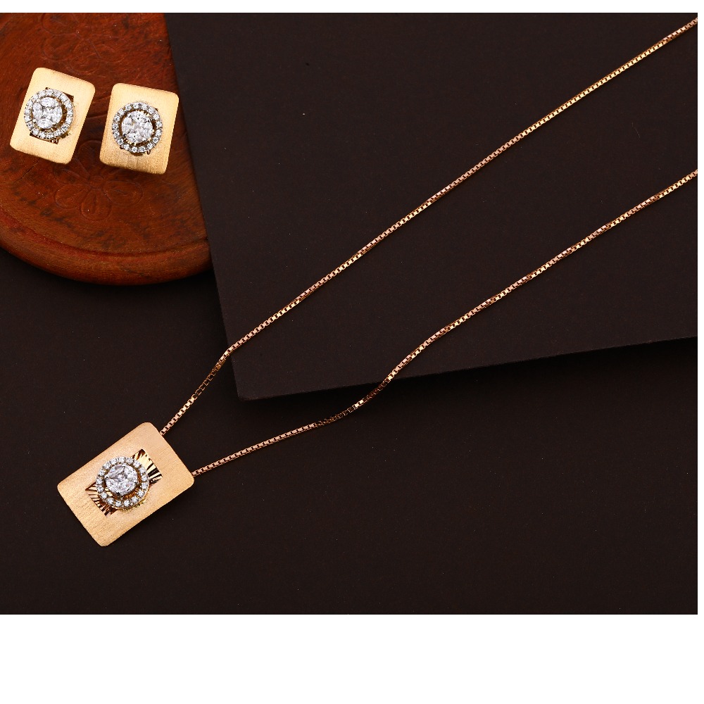 750 CZ designer Rose Gold Tasmaniya Set RTM269