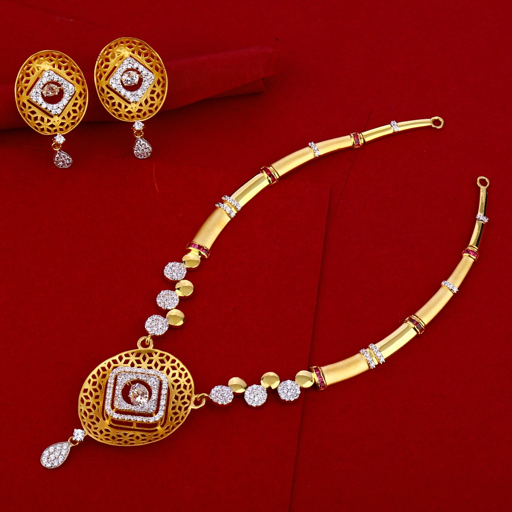916 Gold CZ Fancy Necklace Set LN233