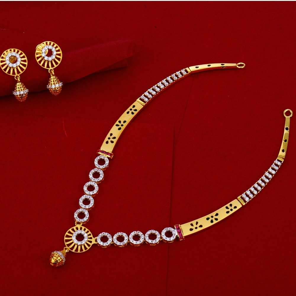 916 Gold CZ Delicate Necklace Set LN231