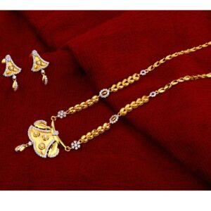916 Gold Women's exclusive  CZ Chain Necklace CN237