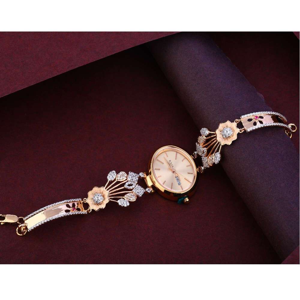 18KT Rose Gold CZ Delicate Ladies Watch RLW339