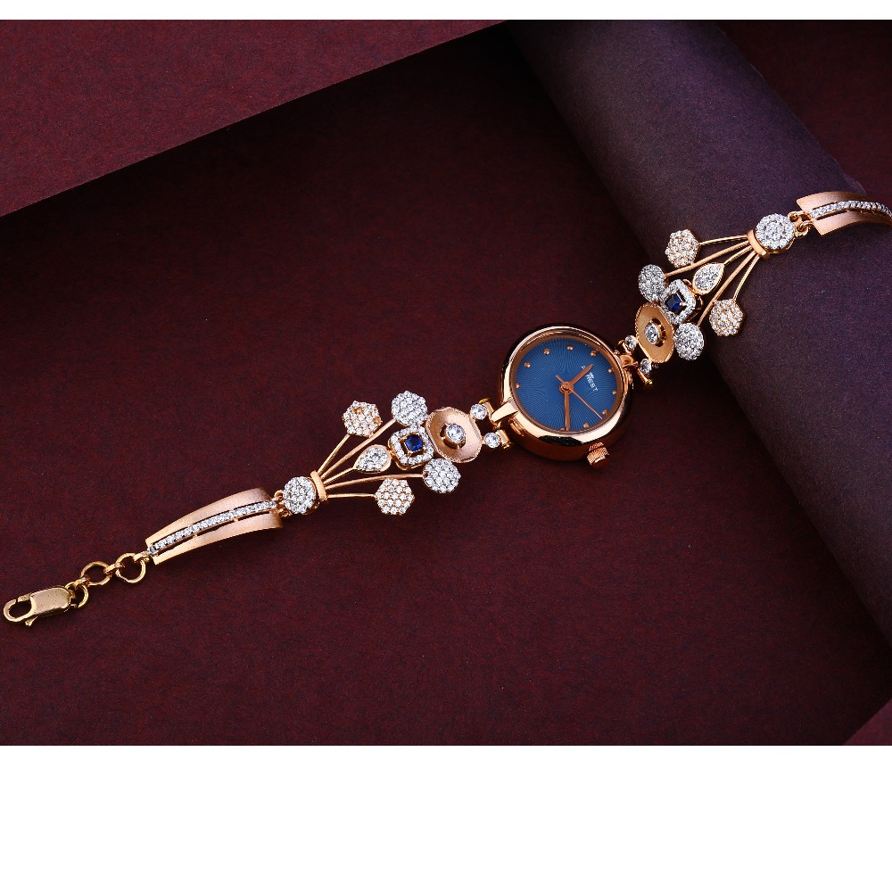 18KT Rose Gold CZ Ladies Watch RLW336