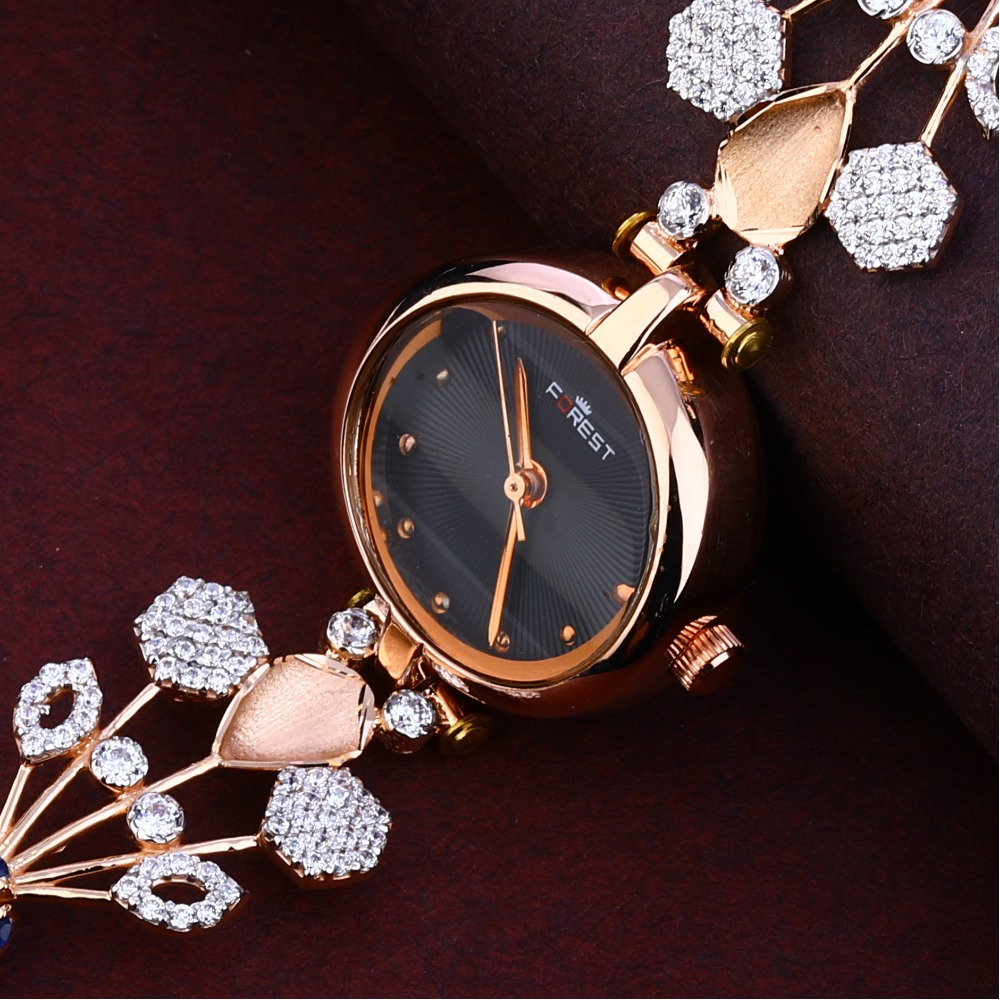 750 Rose Gold Designer CZ Watch RLW330