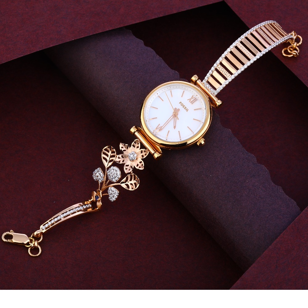 750 Rose Gold Classic CZ Watch RLW329