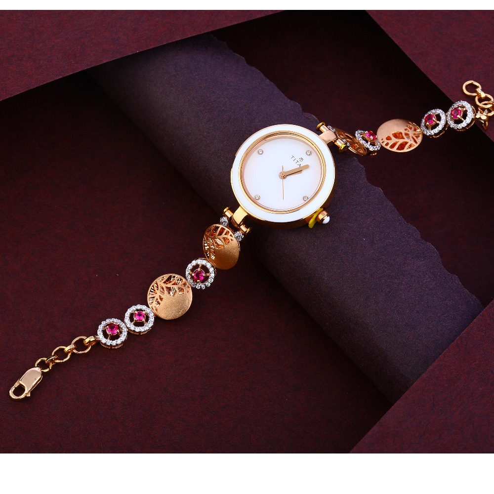 750 Rose Gold CZ Watch RLW328
