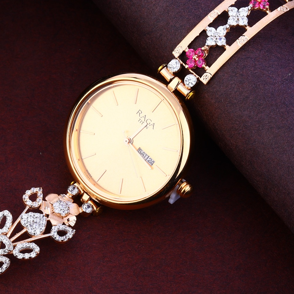 750 Rose Gold Designer Ladies Watch RLW314