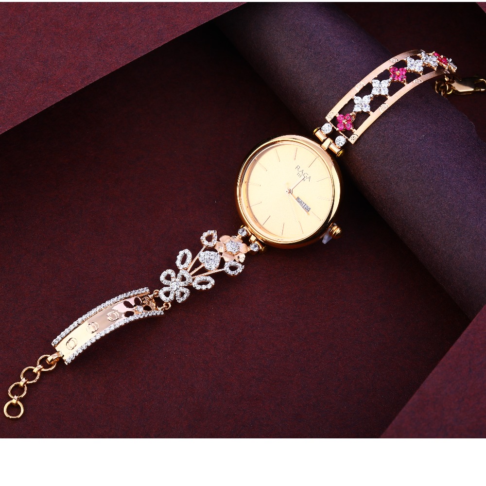 750 Rose Gold Designer Ladies Watch RLW314