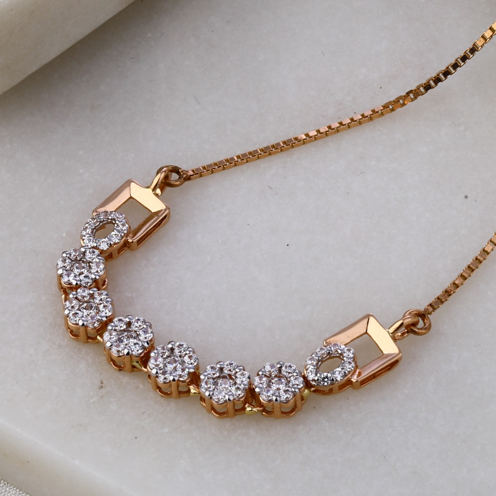 750 Rose Gold Fancy CZ Bracelet RLB75 - Image 2