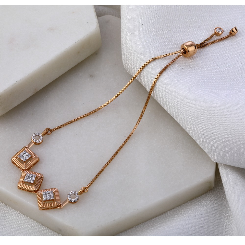 750 Rose Gold Delicate CZ Bracelet RLB73