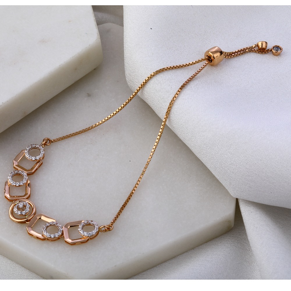 750 Rose Gold Classic CZ Bracelet RLB71