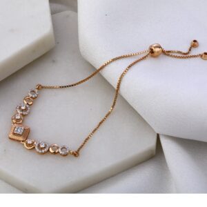 750 Rose Gold Hallmark Delicate Ladies Bracelet RLB65