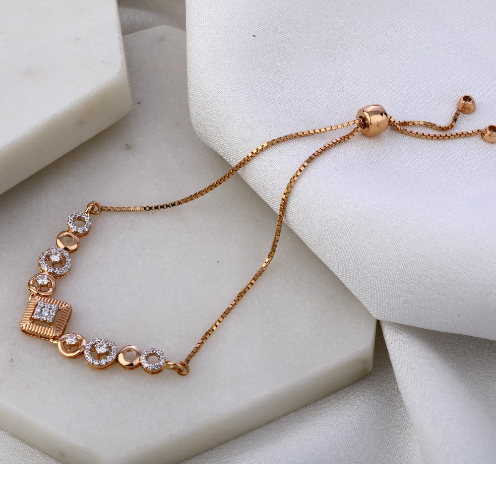 750 Rose Gold Hallmark Delicate Ladies Bracelet RLB65