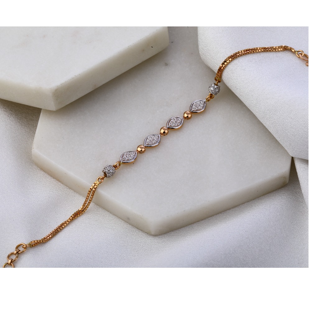 750 Rose Gold Hallmark Classic Ladies Bracelet RLB63
