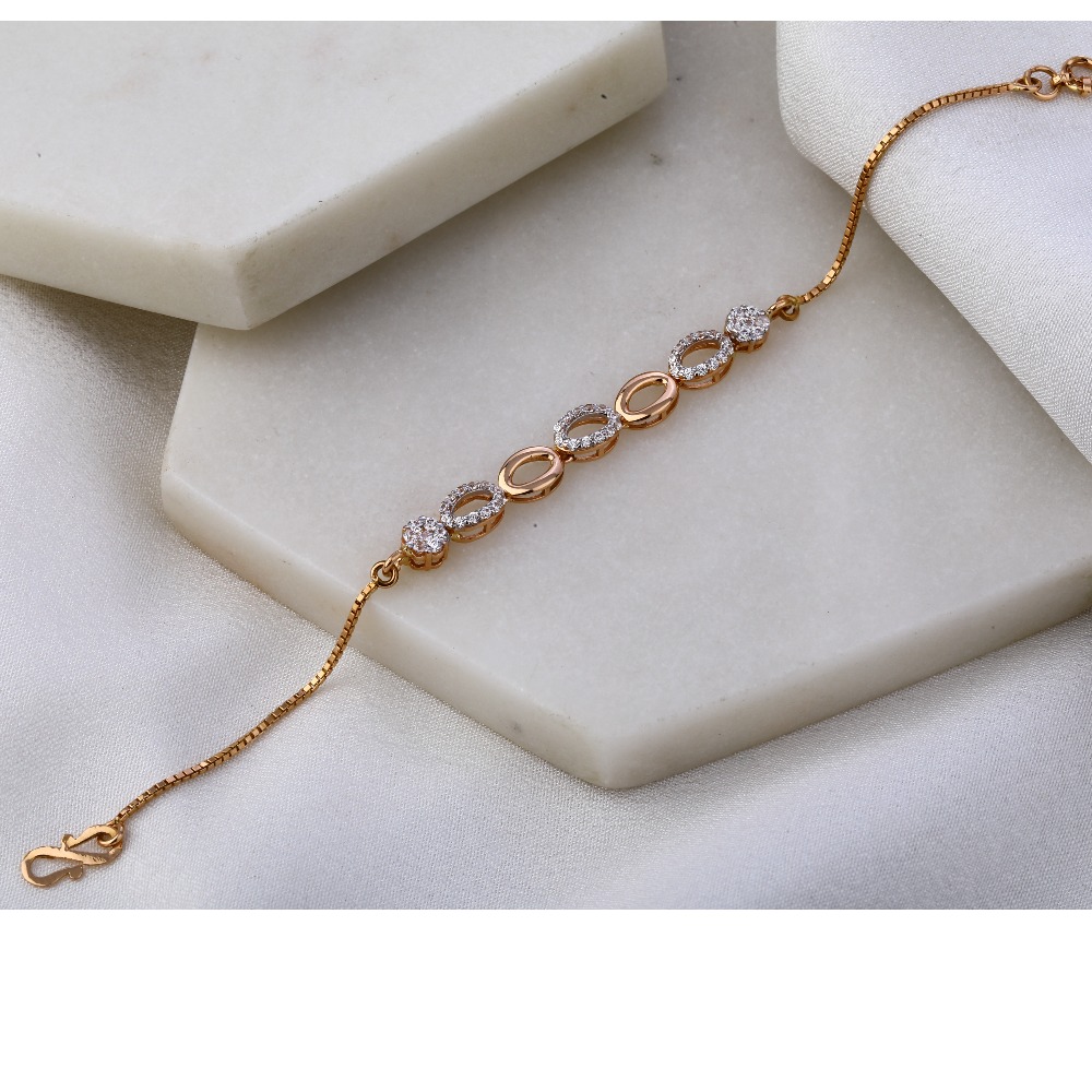 750 Rose Gold Hallmark Ladies Bracelet RLB62