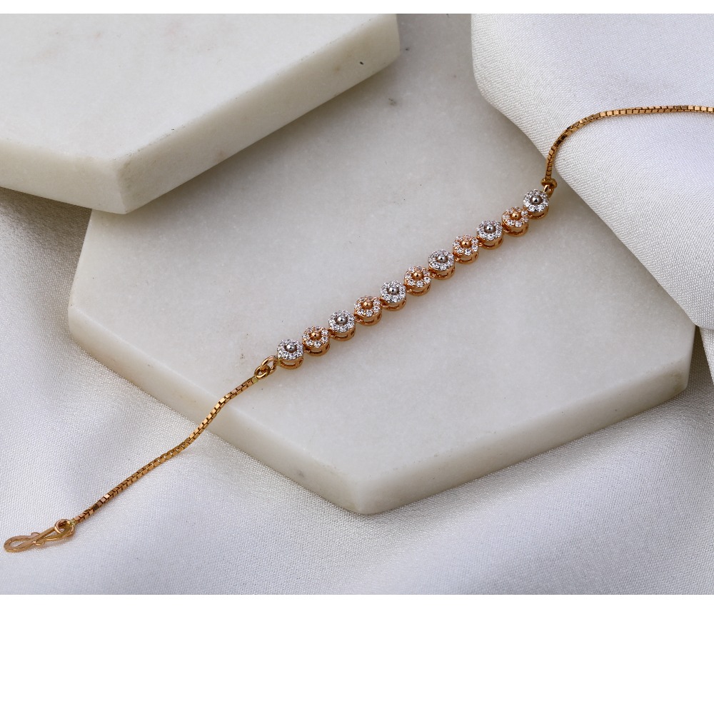 750 Rose Gold Fancy Women's Bracelet RLB59