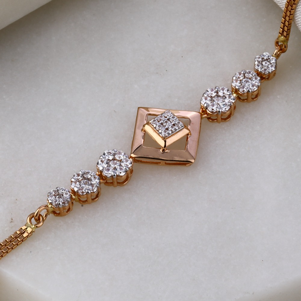 750 Rose Gold Delicate Women's Bracelet RLB57 - Image 2