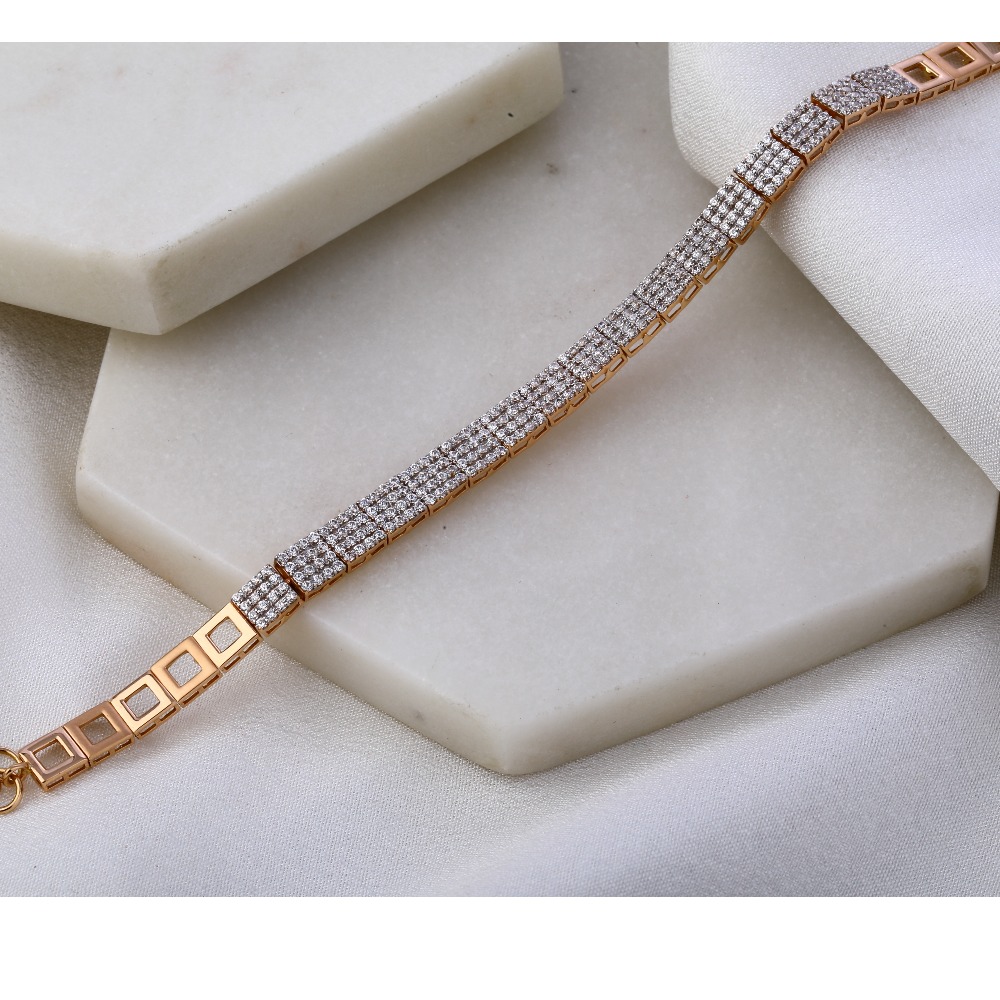 750 Rose Gold Classic Women's Bracelet RLB55