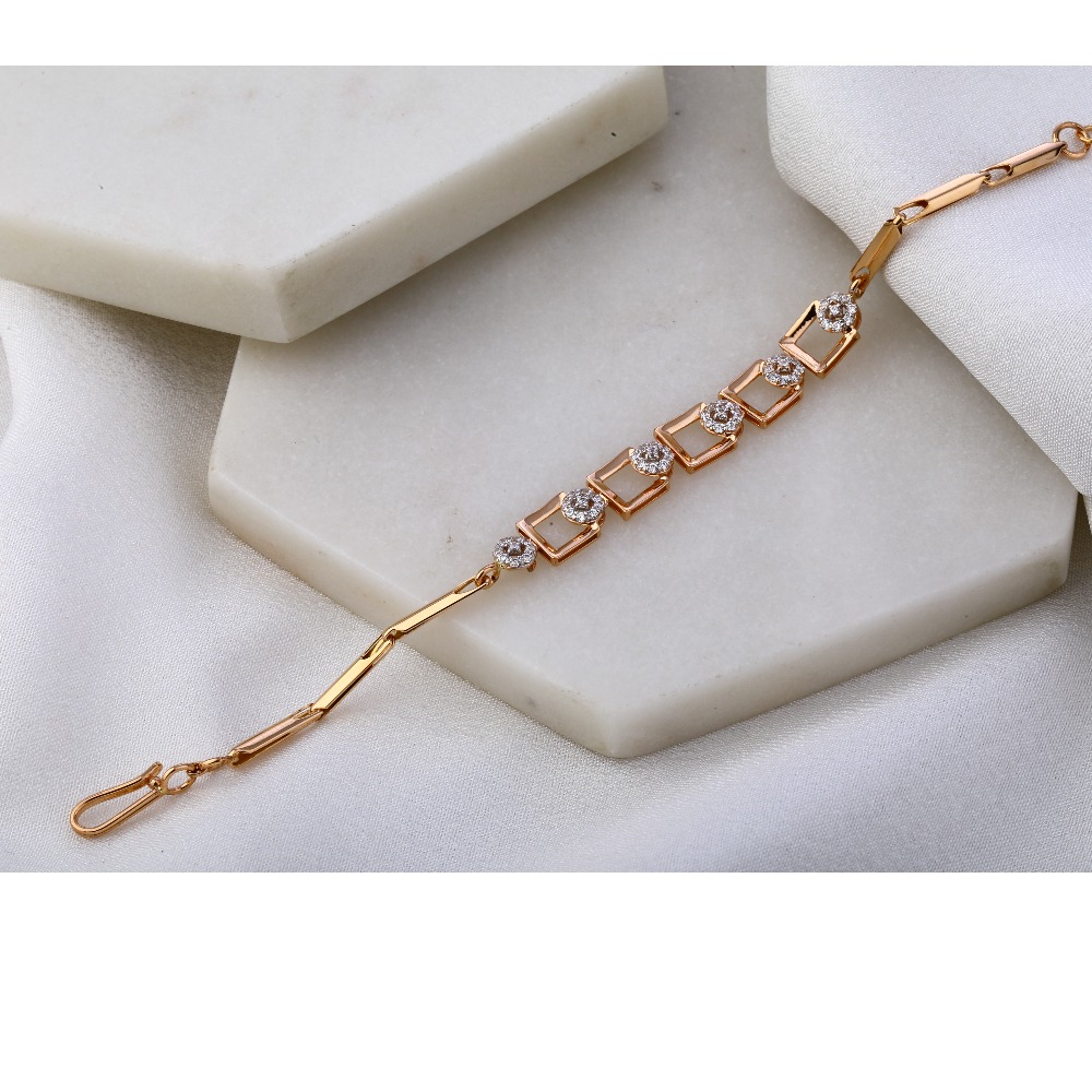 18KT Rose Gold CZ stylish  Bracelet RLB53