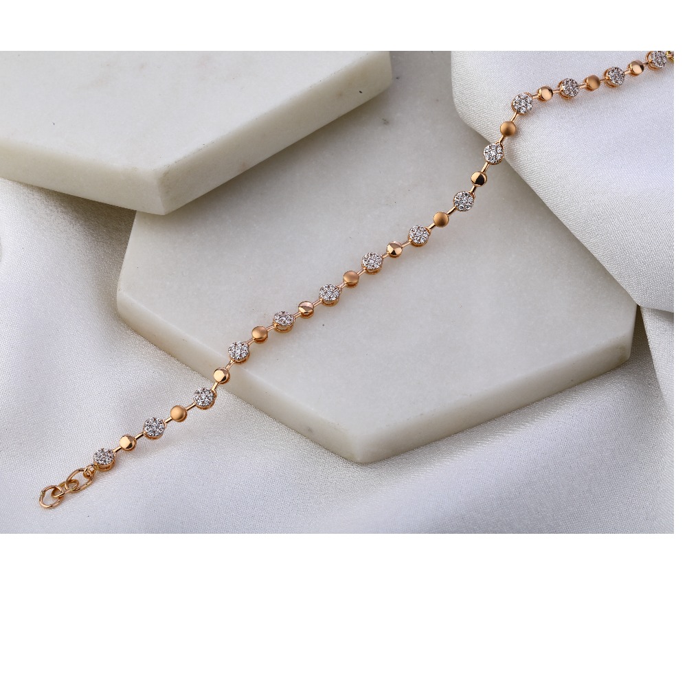 18KT Rose Gold CZ Gorgeous Bracelet RLB52