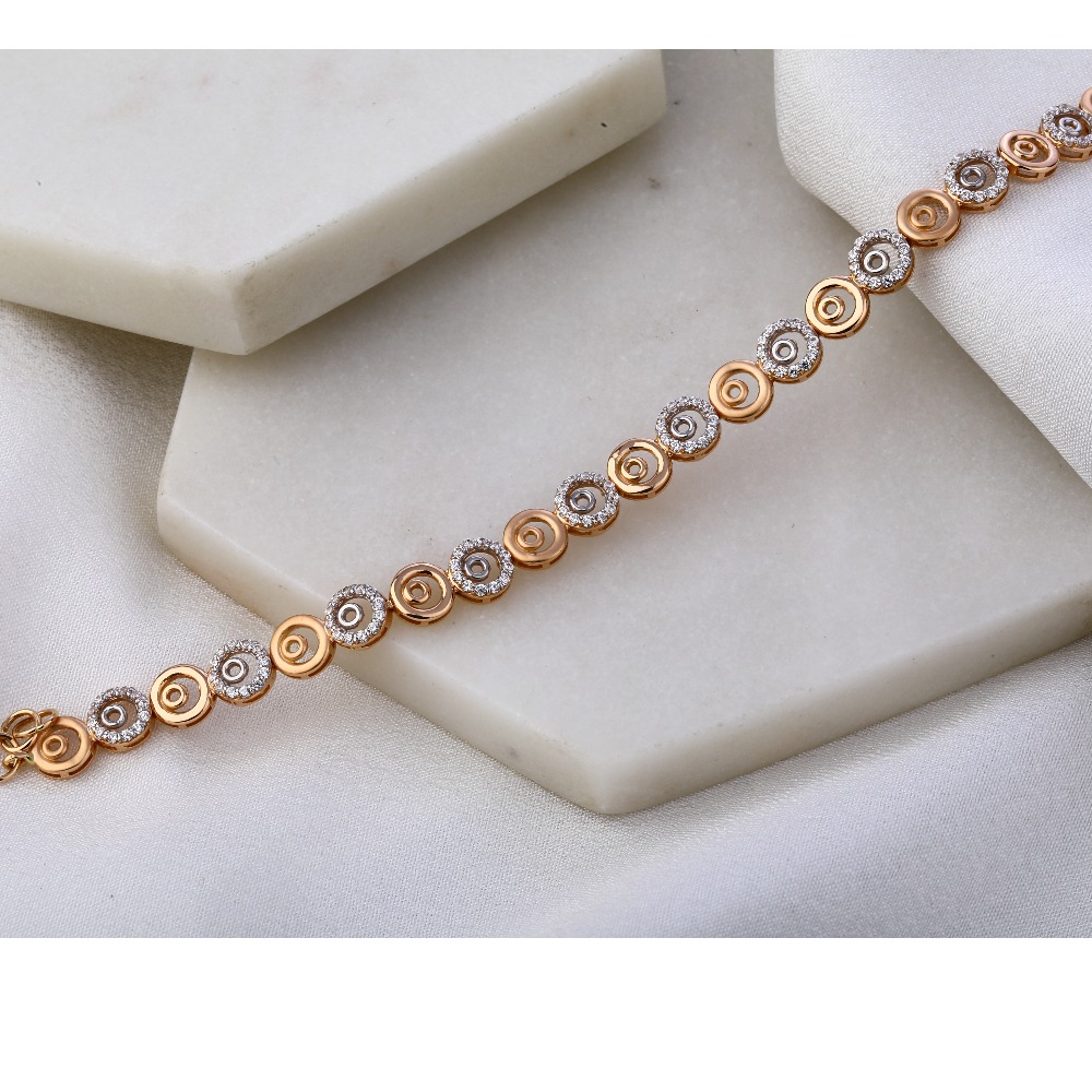 18KT Rose Gold CZ Fancy Bracelet RLB51