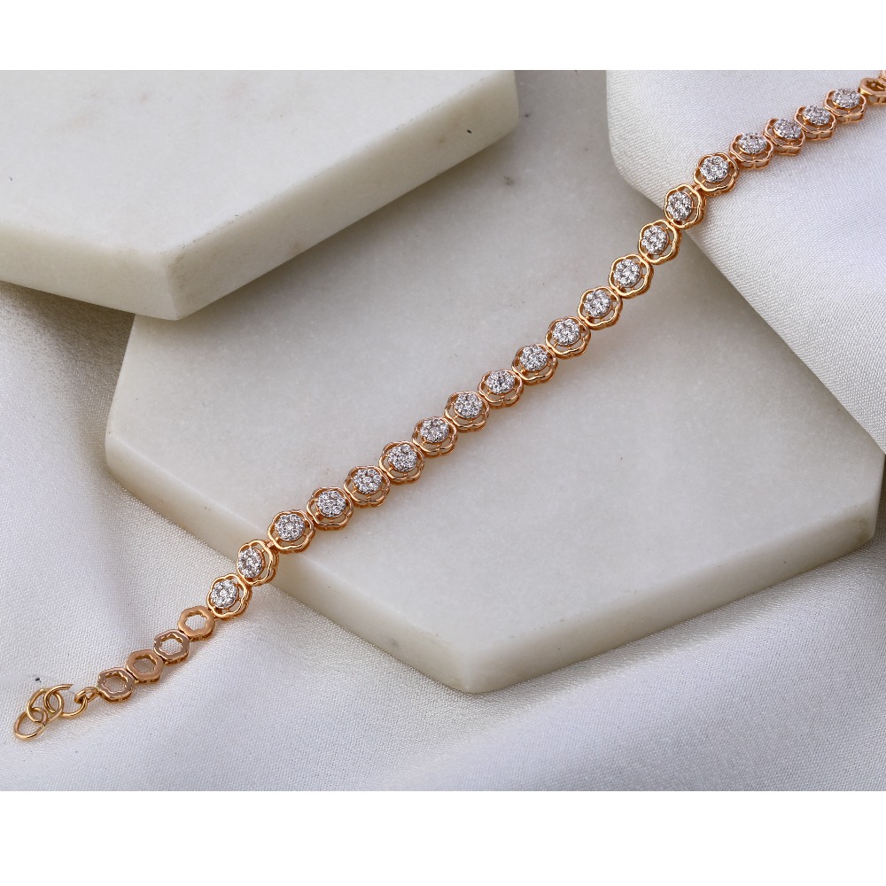18KT Rose Gold CZ exclusive Bracelet RLB50