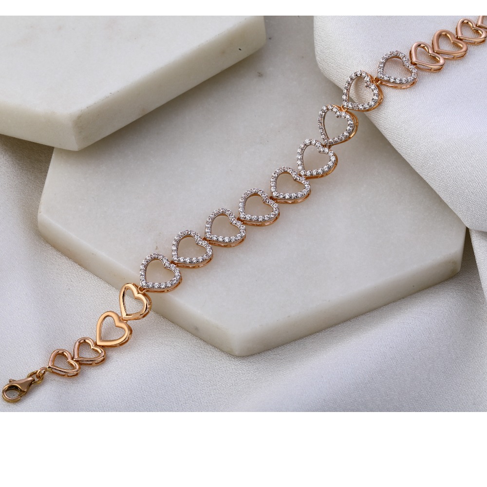 18KT Rose Gold CZ  Bracelet RLB46
