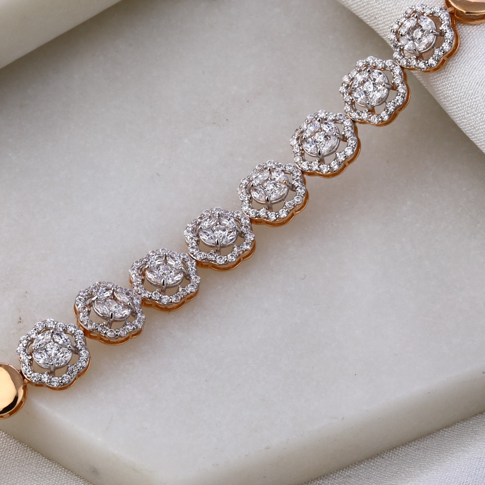 18KT Rose Gold Hallmark stylish Women's Bracelet RLB45 - Image 2