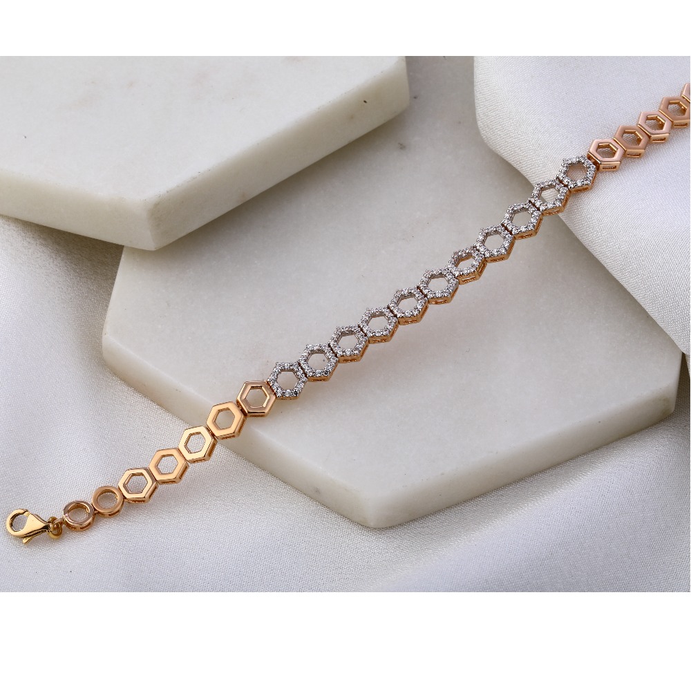 18KT Rose Gold Hallmark Gorgeous Women's Bracelet RLB44