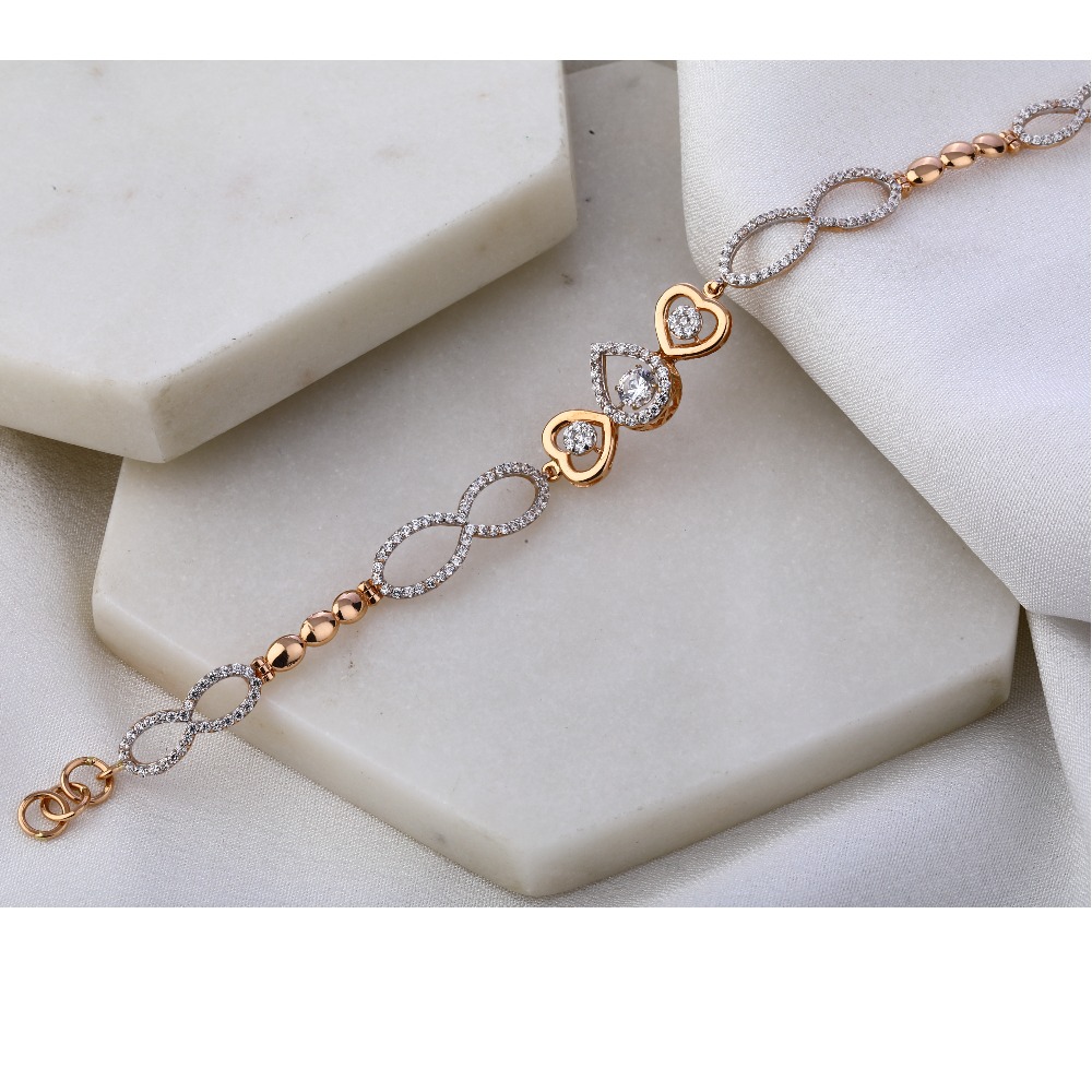 18KT Rose Gold  Delicate Ladies Bracelet RLB33